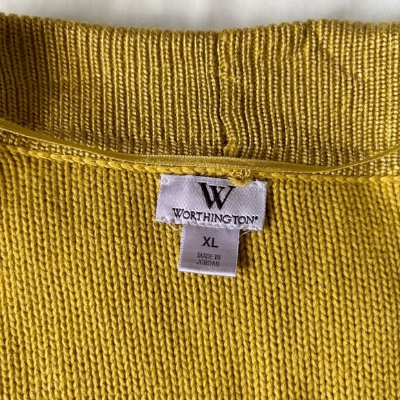 Worthington Knit Open Cropped Cardigan Sweater in Fun Green Size XL - Picture 2 of 4